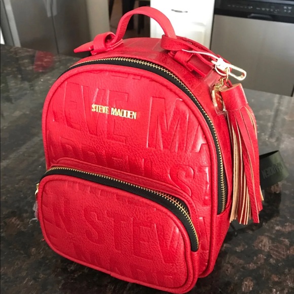 steve madden red mini backpack